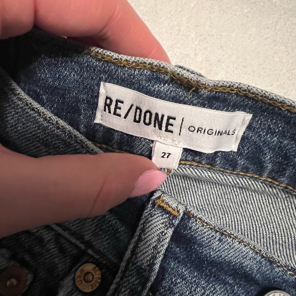 Re/Done Women’s High-Rise Straight Leg Jeans in Medium Wash - Size 27 (S) - Picture 7 of 7